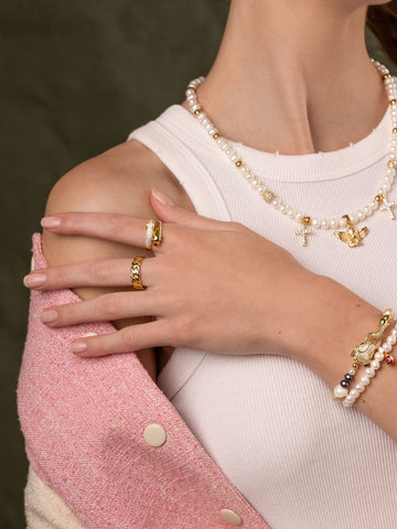 Nialaya Women's Ring Chain Ring in Gold